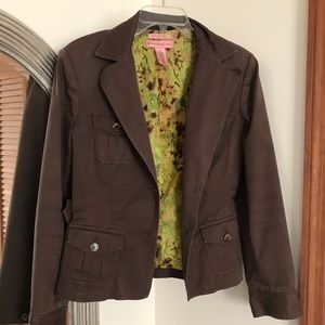 Bandolino Brown Sz 10 Jacket w/ Lime Green Lining